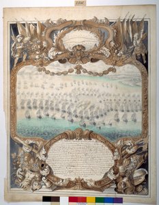 Tengerészeti csata Agouste közelében, 1676. április 22. (fekete tinta és térképező toll akvarellel papíron) alkotó: Sylvain Bonnet