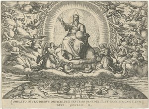 Isten rozsdásodik op de zevende dag Könyvek figurái és képei (sorozat címe) alkotó: Symon Novelanus (attributed to)