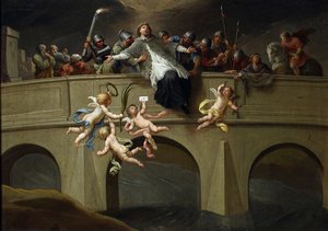 Le martyre de Jean Nepomucene (1345-1393) – Nepomuk Szent János mártíromsága par Czechowicz, Szymon (1689-1775). Olaj, vászon, méret: 61x86,5, 1750 körül, Nemzeti Múzeum, Varsó alkotó: Szymon Czechowicz