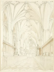 A bristoli katedrális kórusa keletre néz alkotó: T.H. Clarke