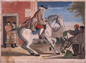 „Egy Taylor lovagol Brentfordba”, 1786 alkotó: TS Stayner