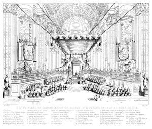 A szentek szentté avatása a római Szent Péter-templomban, 1712.