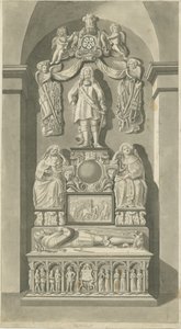 Patshull templom belseje – Astley sírok: szépia rajz, nd [XVIII. század vége] (nyomtatott)