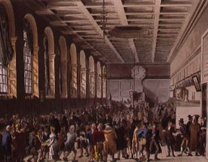 Vámház, a Hosszú szoba Ackermann „London mikrokozmoszából” alkotó: T. and Pugin A.C. Rowlandson