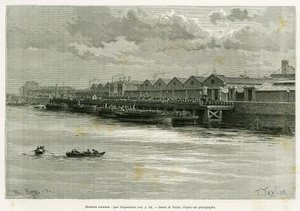 Guinness Sörgyár, export dokk. Taylor metszet a Három hónap Írországban című történet illusztrálására, 1889-ben, Marie Anne de Bovet, in le tour du monde 1890, rendező: Edouard Charton (1807-1890), Hachette, Párizs. alkotó: T Taylor
