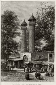 Elisabethpol (vagy Gandja, vagy Kirovabad, Azerbajdzsán) mecsetje. Taylor gravírozása Madame B.Chantre akadémiai tiszt „A travers l