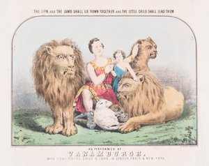 Az oroszlán és a bárány együtt fekszenek, és a kisgyermek vezeti őket, 1840 körül (akvarell papíron) alkotó: T. W. Strong