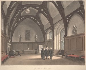 Lambeth-palota, Joseph Constantine Stadler (fl.1780-1812) metszete, 1808-ban megjelent (színes akvatinta)
