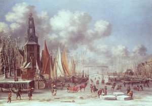 Téli jelenet Amszterdamban alkotó: T. and Storck, A. Heeremans