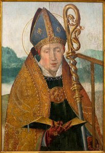 Saint Blaise - Festmény Carlos testvér műhelyéből (flamand festő, aktív 1517 és 1544 között), olaj, fa, 1530 körül (Szent Blaise, Carlos barát műhelye (1517-1544 között), olaj, tábla, 1530 körül ) - Musee d