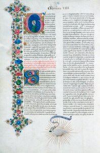 Megvilágított kéziratos oldal Decamerontól, Giovanni Boccaccio, olasz, c1467.
