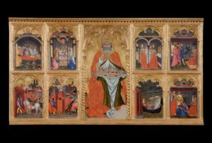San Gimignano életének nyolc történetével trónolt alkotó: Taddeo di Bartolo