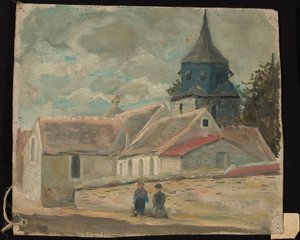Falusi templomocska (Breuilpont) alkotó: Tadeusz Makowski
