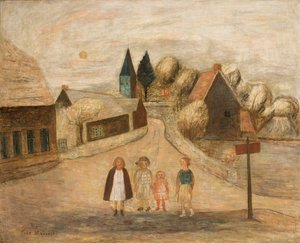 Normandiai táj (Breuilpont) alkotó: Tadeusz Makowski
