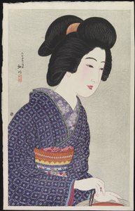 Nő ül a tűzhely mellett, 1925. február alkotó: Takahashi Hiroaki