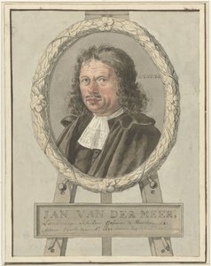 Idősebb Johannes van der Meer portréja babérkoszorúban egy festőállványon alkotó: Tako Hajo Jelgersma (possibly)