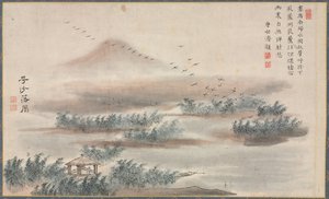 A Xiao és Xiang folyók nyolc nézetének egyike, 1788. alkotó: Tani Bunch