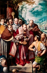 Borromee Szent Károly pestifereket közöl Charles Borromee (1538-1584) olasz prelátus a milánói pestisjárvány 1576-os kitörése idején áldozást ad a betegeknek. Tanzio da Varallo (Antonio d