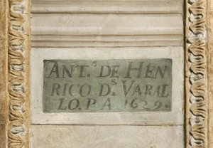 A művész aláírása, az őrangyal kápolnája alkotó: Tanzio da Varallo