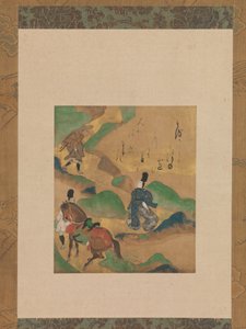 Mount Utsu Utsu no yama, az Ise meséiből Ise monogatari, kb. 1634.
