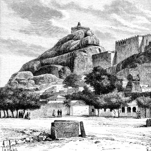 Tiruchirapalli Rock Fort temploma, India, 1895.