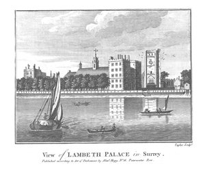 Kilátás a Lambeth-palotára Surreyben., 18. század végén alkotó: Taylor