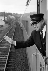 Kermit Brown kalauz a Union Pacific Astro Dome járatain a Portland és Portland között közlekedő... alkotó: Ted Spiegel