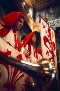 Trombitások játszanak az ünnepségen, Firenze alkotó: Ted Spiegel