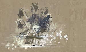 Madárcsokor, 2015 (kollázs, vászon) alkotó: Teis Albers