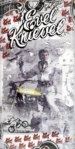 Evel Knievel, 2015 (kollázs, vászon) alkotó: Teis Albers