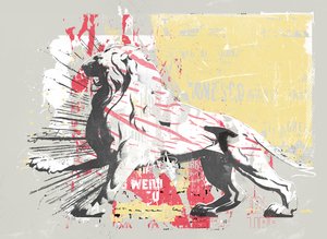 Hero Lion, 2014 (kollázs, vászon)