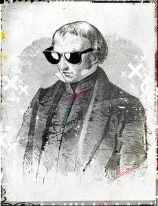 Mr. napszemüveg, 2015 (kollázs, vászon) alkotó: Teis Albers