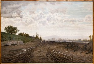 Reggel az Arno folyó mentén. Homokásók az Arno mentén, 1868 körül (olaj, vászon) alkotó: Telemaco Signorini