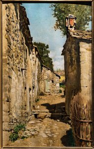 Farm épület Settignanóban, 1862 körül (olaj, vászon, táblára felhordva) alkotó: Telemaco Signorini
