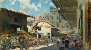 Régi piac, 1882-84 körül (olaj, karton)