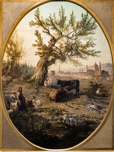 Kilátás az Arno-ra és a St.-re a Belvedere-erődből alkotó: Telemaco Signorini