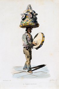A Tambourine Man, Giovanni Fusaro (1803-1894) metszetét Teodoro Duclere (1816-1867) rajzából. Olaszország
