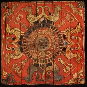 Mennyezeti panel egy Thai Lu templomból Észak-Thaiföldön alkotó: Thai School