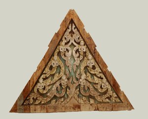 Egy thai templom oromzata késő Ayutthaya korszakban (1351-1767) (fa)