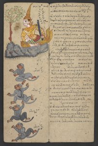 Vagy 16455 f.7r, Animals from the Zodiac, from Phrommachat (pergamen) alkotó: Thai School
