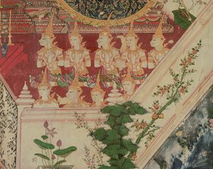 Természetfeletti lények imádatban, Wat Suwannaram, Thonburi, 1831 alkotó: Thai School