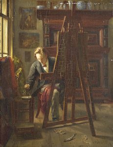 A művész George Jan Hendrik Poggenbeek műtermében alkotó: Theo Hanrath