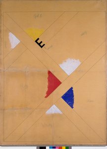 Befejezetlen plakát a Van Doesburg kiállításhoz (vegyes technika alkotó: Theo van Doesburg