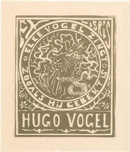Ex libris van Hugo Vogel alkotó: Theo van Hoytema