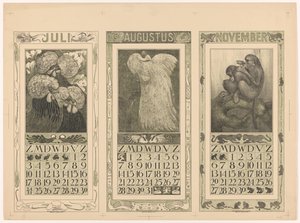 1910. júliusi, augusztusi és novemberi naptárak