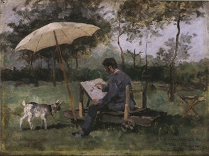 Armand Heins festmény (olaj, panel) alkotó: Théo van Rysselberghe