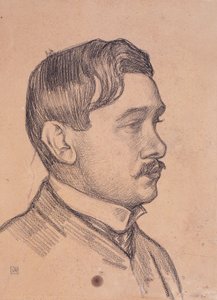 Maurice Maeterlinck portréja, 1903 körül (zsírkréta, papír) alkotó: Theo van Rysselberghe