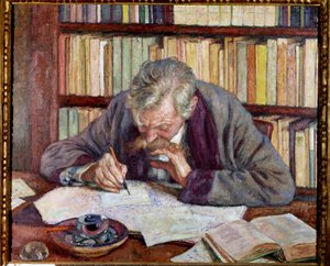 Emile Verhaeren (1885-1916) belga költő portréja az irodájában Theodore Van Rysselberghe (1862-1926) festménye 20. századi Párizs. Városi Modern Művészeti Múzeum alkotó: Théo van Rysselberghe
