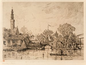 Hajógyár Edamban (Hollandia) alkotó: Théo van Rysselberghe