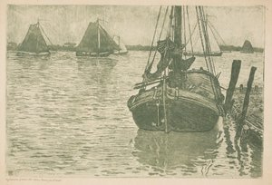 Hajók az esőben alkotó: Théo van Rysselberghe